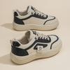Sapatos Femininos de Primavera Novos Sapatos Brancos Respiráveis Estilo Coreano Feminino Versátil Tênis de Solado Grosso Tênis Casuais Sapatos da Moda para o Papai