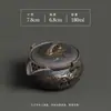 Tetera de Ocio con Esmalte de Hierro Dorado, Tetera de Cerámica de Arcilla Vieja Cocida Vintage para Una Persona, Tetera Kung Fu Individual Hecha a Mano