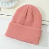 Chapéu de Lã Tricotado Grosso Quente de Inverno Estilo Coreano Topo Arredondado Cor Sólida Simples Versátil Chapéu de Moda para Adultos