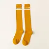 Meias rasas jk femininas primavera e outono uniforme comprimido preto listrado cano alto cor sólida estilo universitário duas barras meias japonesas para crianças