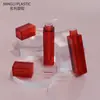 Fuente 4ml Petg Semitransparente Rojo Tubo Cuadrado de Gama Alta Tubo para Brillo de Labios Tubo Vacío para Brillo de Labios Tubo para Aceite Labial Tubo para Brillo de Labios Material de Empaque Cosmético
