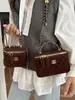 Bolso Cruzado para Mujer Nuevo 2026 con Acabado Mate, Bolso de Hombro Cruzado, Bolso Pequeño Tipo Caja con Cadena Estilo Chanel para Mujer