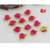 2cm Comércio Exterior Venda Quente 15 Cores Exquisite Mini Rosa com Folha Fita Artesanal DIY Grampo de Cabelo Flor Decorativa para Roupa