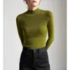 Pear Wo's Sea Suéter de Punto Sin Costuras de una Pieza Gris Oscuro Ropa de Trabajo Elegante Camiseta Básica de Punto de Cuello Semialto para Mujer