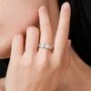 Anillo de Plata S925 con Moissanita de Diseño de Pista de Estrellas de Estilo Europeo y Americano de Venta Caliente Transfronteriza Lujo Accesible Anillo Versión Alta Fábrica de Origen