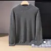 Suéter de cachemira estilo bebé para hombre, cuello alto medio, color liso, tejido grueso, casual y apto para negocios, capa base suave y cómoda