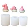 Vela Chapéu de Natal Molde de Silicone Chapéu de Natal Ornatos de Gesso para Aromaterapia DIY Mousse Assadeira Forma para Bolo