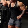 Camiseta deportiva ajustada estilo americano para hombre, para entrenamiento, informal, con personajes en I, para correr, fitness, sin mangas, elástica.