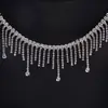Corrente de strass DIY mais vendida Pingente de miçanga de vidro Franja Corrente de diamante Laço Acessórios de cabelo Alça de ombro Acessórios de vestuário Corrente de diamante costurada à mão
