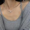 Colar de Prata Quebrada de Pérola Estilo Francês Feminino Leve Nicho de Luxo High-end Elegante Colar Estilo Frio Distintivo All-match Clavícula Cadeia