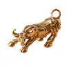 Adornos de Latón Pequeño Toro de Wall Street Sólido Doce Animales del Zodiaco Toro Mascota de Té Antigua Media Adornos de Bronce