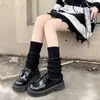 Calcetines holgados de primavera y otoño, calcetines JK, estilo dulce hasta la mitad de la pantorrilla, calcetines holgados de punto simple adelgazantes, estilo princesa japonesa