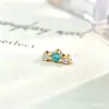 Aretes Pequeños de Caramelo de Aleación de Titanio F-136 Circonia G23 Titanio Rosca Interna Circonia Labret Aretes de Oreja Joyería para Piercing