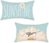 Transfronterizo Nuevo Primavera y Verano Girasol Coche Helado Flor Lino Estampado Cojín de Cintura Dormitorio Coche Decorativo Sofá