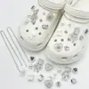 Charms para sapato Croc DIY corrente de pulseira de flor de pérola tridimensional flor de sapato estilo balé removível acessório de sapato decoração