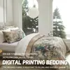 Juego de sábanas con estampado floral digital de tres piezas para comercio exterior transfronterizo, estilo europeo y americano, juego de ropa de cama cepillada