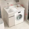 Gabinete de lavandería para balcón con fregadero integrado y tabla de lavar, gabinete para lavadora de carga frontal, combinación de gabinetes de baño, venta al por mayor de fábrica