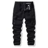 Venta caliente transfronteriza pantalones largos cargo elásticos para hombre multibolsillos algodón lavado casual elástico alta calle pantalones largos cargo hombre