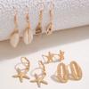 Joyería de conchas transfronteriza europea y americana Juego de pendientes de estrella de mar bohemia Pendientes de concha y vieira estilo playa