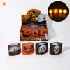 Enfeites Pequenos de Halloween Transfronteiriços Decorados com Luz LED Quente Quatro Luzes Planas Brilhantes Brinquedos Atmosfera