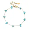Collar de Turquesa con Cuentas de Nuevo Estilo Transfronterizo, Cadena Sencilla y Versátil para la Clavícula, Joyería de Moda para el Viaje Diario Estilo Europeo y Americano para Mujeres