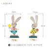 Nuevos Adornos de Conejito de Pascua, Adornos Decorativos de Madera, Adornos de Madera Estilo Nórdico, Conejitos Coloridos