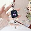 Pulseira Borboleta de Metal e Madrepérola Totalmente Cravejada Adequada para Apple 11, Huawei 11, Fit5, Gt6, Xiaomi e Pulseiras Samsung