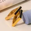 Açúcar Novo Anel Quadrado Plano de Acrílico Feminino Geométrico Simples Estilo Frio Aço Inoxidável Banhado a Ouro Dedo Indicador