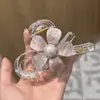 Pinza de garra floral de perlas estilo coreano para mujer, pinza de tiburón de acrílico para la parte posterior de la cabeza, accesorio para el cabello de estilo de lujo de alta gama