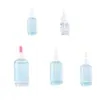 Botella de vidrio de fondo grueso, recta, de hombros redondos, en stock; botella de vidrio transparente con gotero de boca ancha; material de embalaje para botella de aceite esencial de 10-120 ml