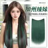 Mecha de Cabelo com Mechas de Uma Peça, Ultraleve e Fina, Aumenta o Volume do Cabelo, Cabelo Sintético Preto Longo Liso, Pequena Peça de Extensão de Cabelo Invisível e Sem Costura