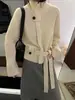 Cardigã de malha com gola alta estilo coreano, amarração na cintura, novo casaco suéter elegante para outono e inverno de 2026, para mulheres, importado