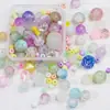 Cuentas de Vidrio Transparentes Iridiscentes de 3-10 mm en Hilos Mixtos Material para Bisutería Pasador Hecho a Mano Cadena para Teléfono Cadena para Pantalones Accesorios DIY