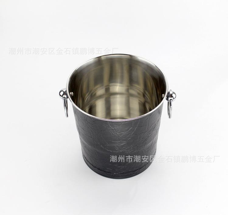 黑色皮纹香槟桶