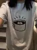 Camiseta de Algodão Puro com Estampa de Design Novo Estilo Coreano, Nicho, Manga Curta para Homens e Mulheres, Top Solto e Versátil de Verão para Casais