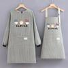 Nuevo mono de algodón puro, delantal para limpiarse las manos, ropa de trabajo de estilo coreano, transpirable, para cocina, hogar, para hombres y mujeres, estampado