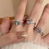 Conjunto de Anillos de Zirconia Luna Azul Amor Transfronterizo Anillo Pulsera Personalizado para Mujer Lujo Ligero Diseño de Nicho Venta al por Mayor