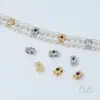 Hilo de Perlas de Barril de Doble Agujero de Circonita Chapado en Oro de 14K Cuentas Espaciadoras de Perla de Cristal Materiales para Collares Hechos a Mano DIY Accesorios de Joyería