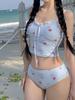 Venta al por mayor del fabricante Nuevo traje de baño estilo japonés y coreano Cubierta trasera Belleza Deseo Puro Adelgazante abdominal Pequeño fresco Floral Dividido Traje de baño para mujer