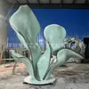 Escultura Abstracta de Hoja de Acero Inoxidable Personalizada para Instalación de Arte en Paisaje de Jardín Exterior y Adorno Decorativo de Pie