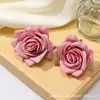 Flor artificial cabeça de flor rosa acessório de flor para cabelo acessório de flor para cabeça acessórios de flor de rosa com diamante material para artesanato diy corsage roupa