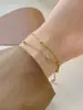 Moderna Cadena de Cuentas de Doble Capa Nuevo Diseño Francés de Nicho Pulsera de Cuentas para Mujer Pulsera de Cadena Lisa Regalo