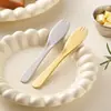 Acero Inoxidable 304 Tenedor Pequeño Cuchillo Multifuncional Untador de Queso Mantequilla Cuchillo para Mermelada Miel Cuchillo de Mantequilla Cuchillo y Tenedor de Postre