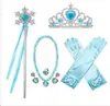 En stock Juego de varita mágica de corona para niños, diadema de Frozen, pelucas de corona de princesa, guantes trenzados