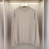 Top de Tricô Cashmere Puro 3 Fios/68 Contagens Gola Alta Meia para Mulheres, Suéter de Cashmere Fino 68 Contagens