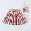 2025 Nueva Falda Plisada de Cuadros Uniforme JK Genuino para Niñas Estilo Universitario de Primavera Falda de Primavera Falda Corta de Verano