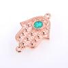 Conector de pulsera para mujer, estilo retro europeo y americano, con forma de hoja de ojo de palma, accesorios de joyería Aobao, con preservación del color, galvanizado