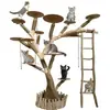 Árbol Grande Gato Escalador Lujo Piso Madera Maciza Gato Escalador Resistente al Desgaste Sin Árboles Hecho a Mano Cama Grande para Gato Plataforma de Salto para Mascotas