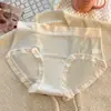 Calcinhas Sem Costura Femininas Respiráveis Cintura Média 10A Seda de Ácido Polilático Confortável Leve Seda de Gelo Levemente Transparentes Calcinhas Triângulo Femininas