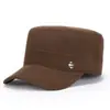 Sombreros para Hombres de Mediana Edad y Mayores, Sombreros de Copa Plana, Cálidos Sombreros de Lana con Protección para los Oídos para Otoño e Invierno, Sombreros Engrosados para Padres Mayores